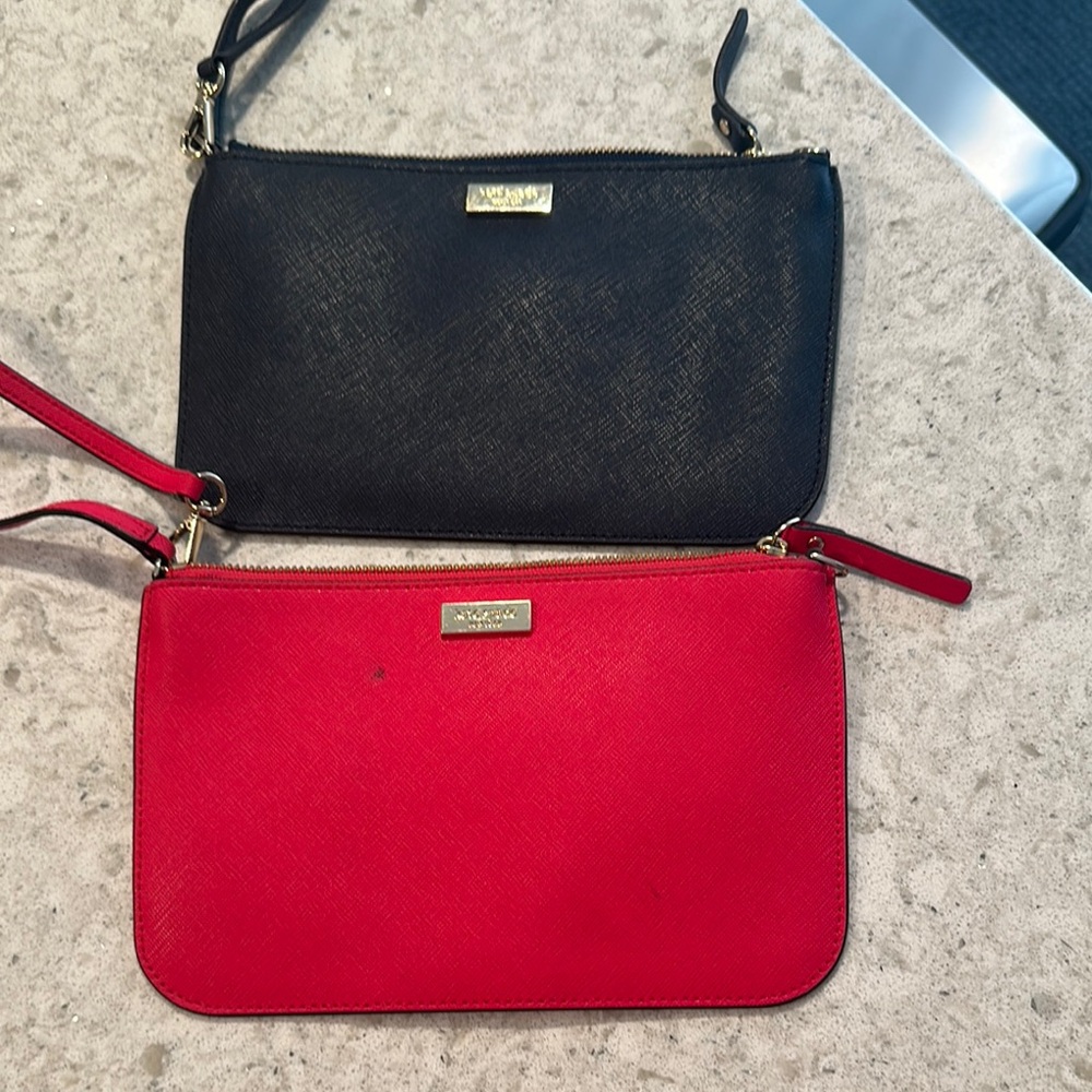 Kate Spade Navy and Hot Pink Wristlet Set